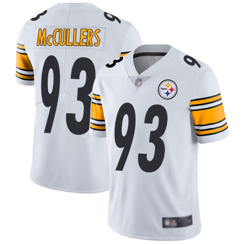 Men Pittsburgh Steelers Football #93 Limited White Dan McCullers Road Vapor Untouchable Nike NFL Jersey